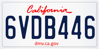 CA license plate 6VDB446