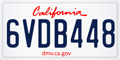 CA license plate 6VDB448
