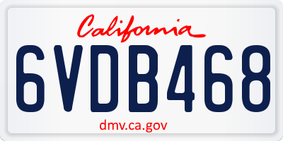 CA license plate 6VDB468