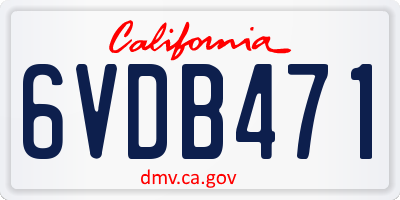 CA license plate 6VDB471
