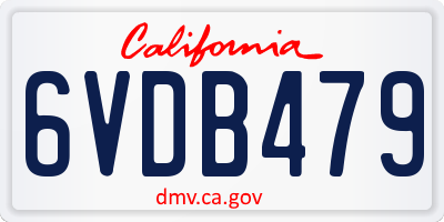 CA license plate 6VDB479