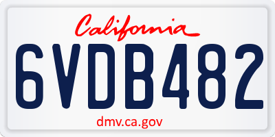 CA license plate 6VDB482