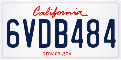 CA license plate 6VDB484