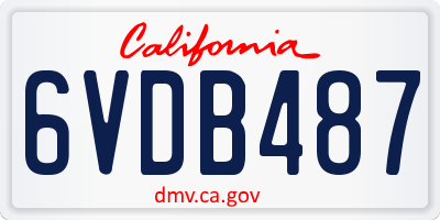 CA license plate 6VDB487