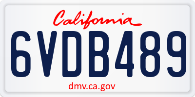 CA license plate 6VDB489