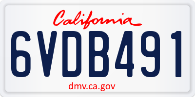 CA license plate 6VDB491