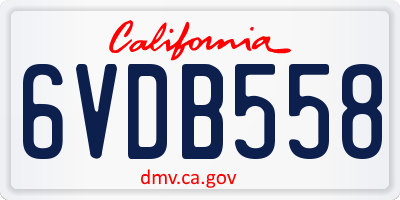 CA license plate 6VDB558