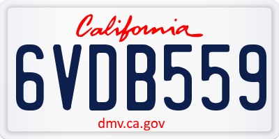 CA license plate 6VDB559