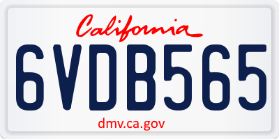 CA license plate 6VDB565