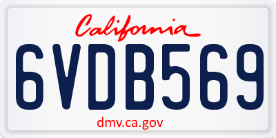 CA license plate 6VDB569