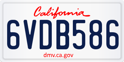 CA license plate 6VDB586