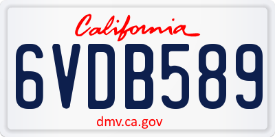 CA license plate 6VDB589