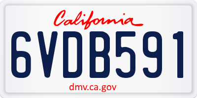 CA license plate 6VDB591