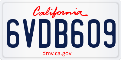 CA license plate 6VDB609