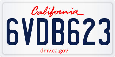 CA license plate 6VDB623