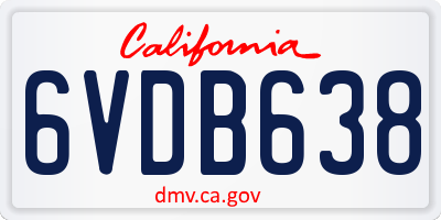 CA license plate 6VDB638