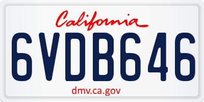 CA license plate 6VDB646