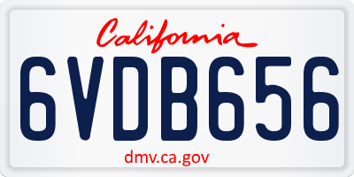 CA license plate 6VDB656