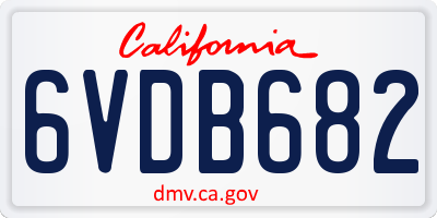 CA license plate 6VDB682