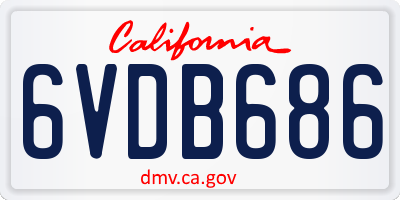CA license plate 6VDB686