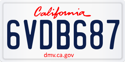 CA license plate 6VDB687