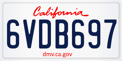 CA license plate 6VDB697