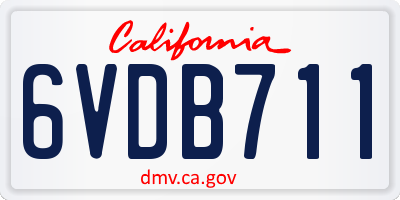 CA license plate 6VDB711