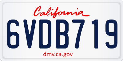 CA license plate 6VDB719
