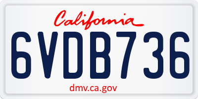 CA license plate 6VDB736