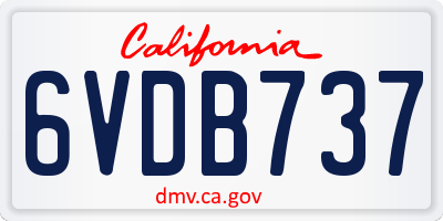 CA license plate 6VDB737