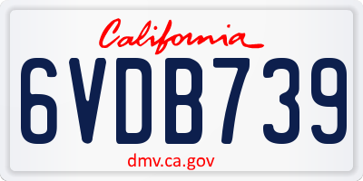 CA license plate 6VDB739
