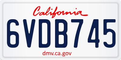 CA license plate 6VDB745
