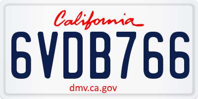 CA license plate 6VDB766