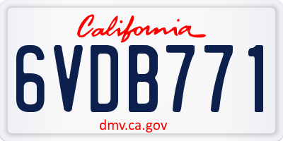 CA license plate 6VDB771