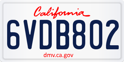 CA license plate 6VDB802