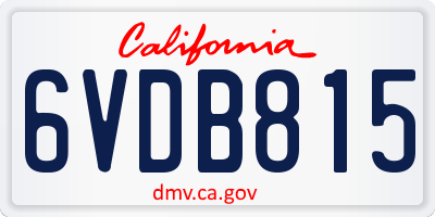 CA license plate 6VDB815