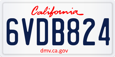 CA license plate 6VDB824