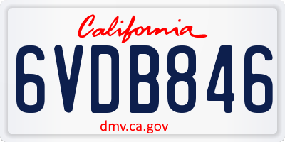 CA license plate 6VDB846