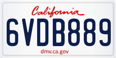 CA license plate 6VDB889