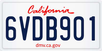 CA license plate 6VDB901