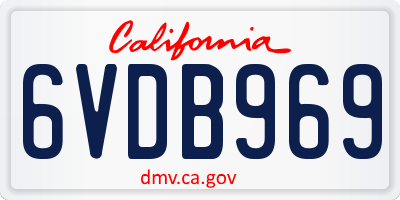 CA license plate 6VDB969