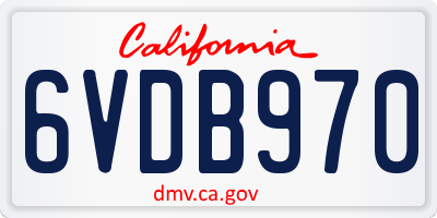 CA license plate 6VDB970