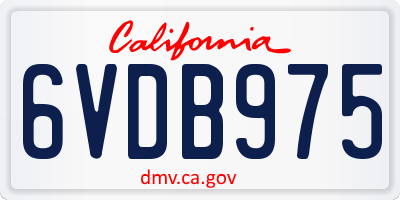 CA license plate 6VDB975