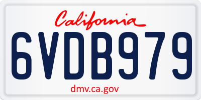 CA license plate 6VDB979