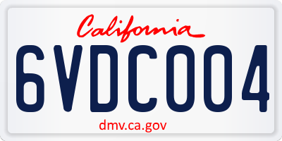 CA license plate 6VDC004