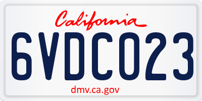 CA license plate 6VDC023