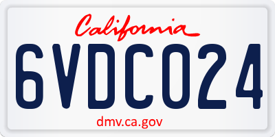 CA license plate 6VDC024