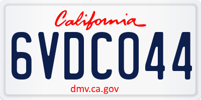 CA license plate 6VDC044