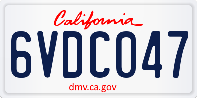 CA license plate 6VDC047