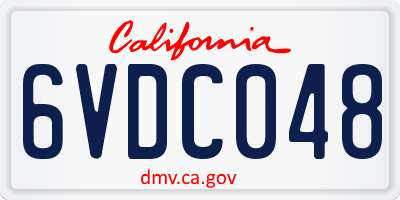 CA license plate 6VDC048